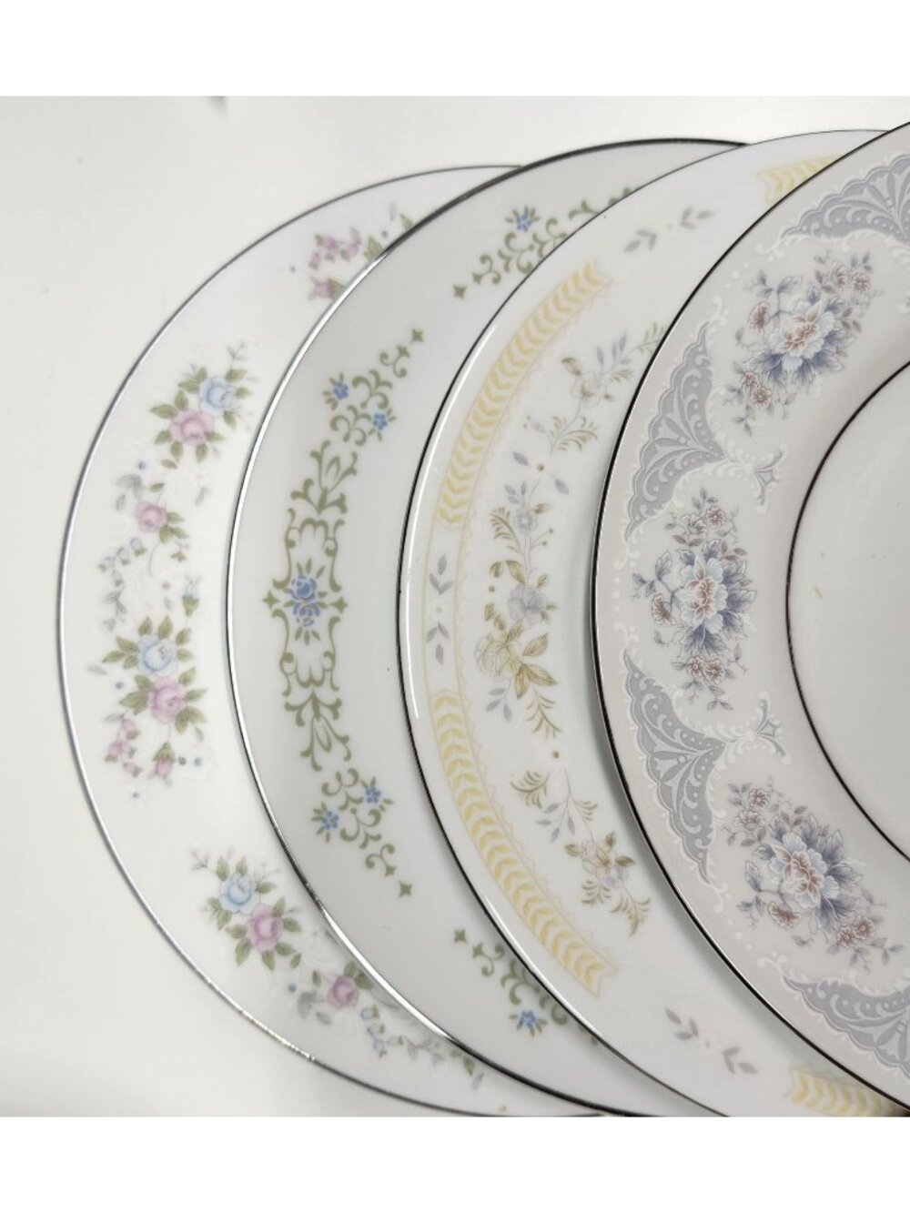 Mismatched Florals ~7.5" Salad Lunch Plates Fine China Porcelain